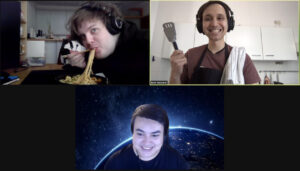 Kolibris cooking together over Zoom